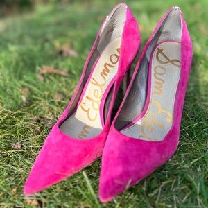 Pointed Toe Pump Suede High Heels 6 Pink